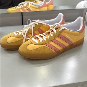 Adidas Gazelle Yellow and Pink Sneakers